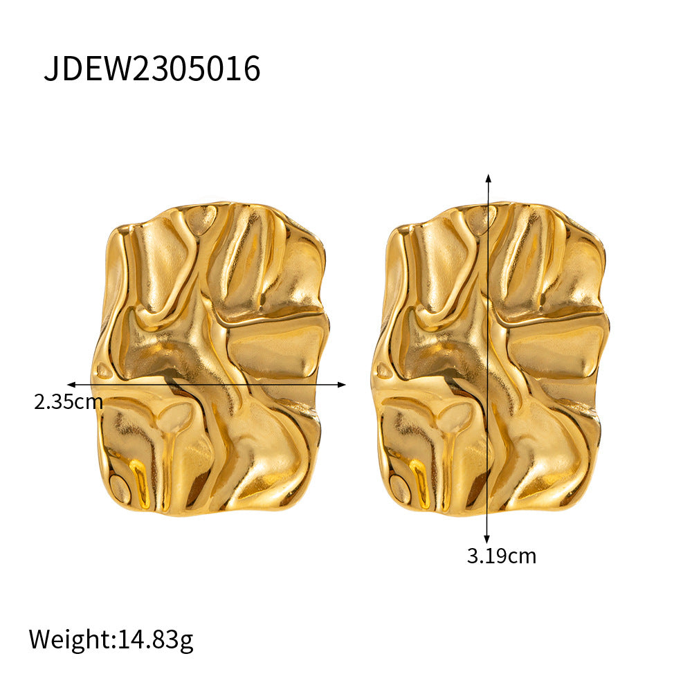 Minimalist Geometric Line Stainless Steel and Titanium Steel Plated Jewelry Set for Women