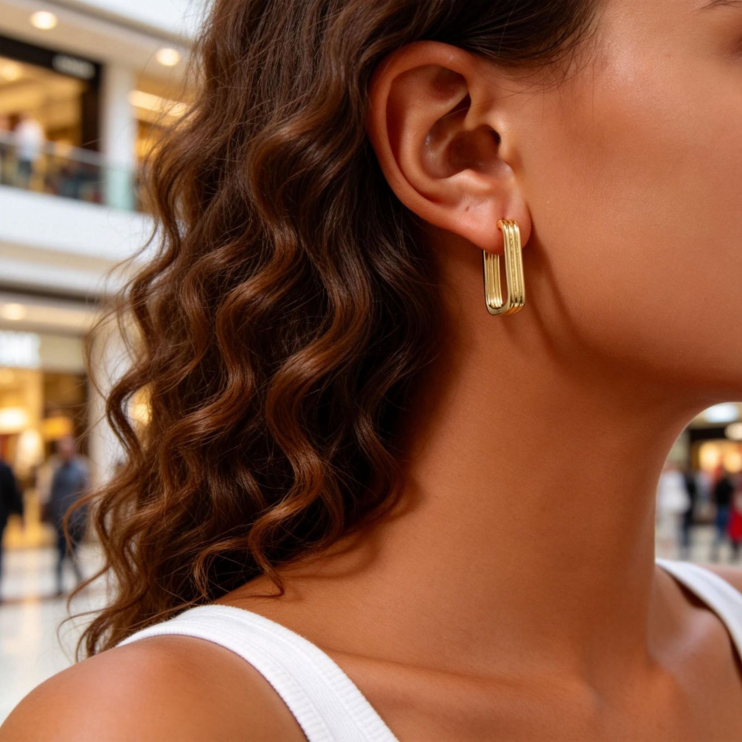 Gold Plated Brass Micro-Set Cubic Zirconia Geometric Leaf Cross Heart Round Hoop Earrings for Women