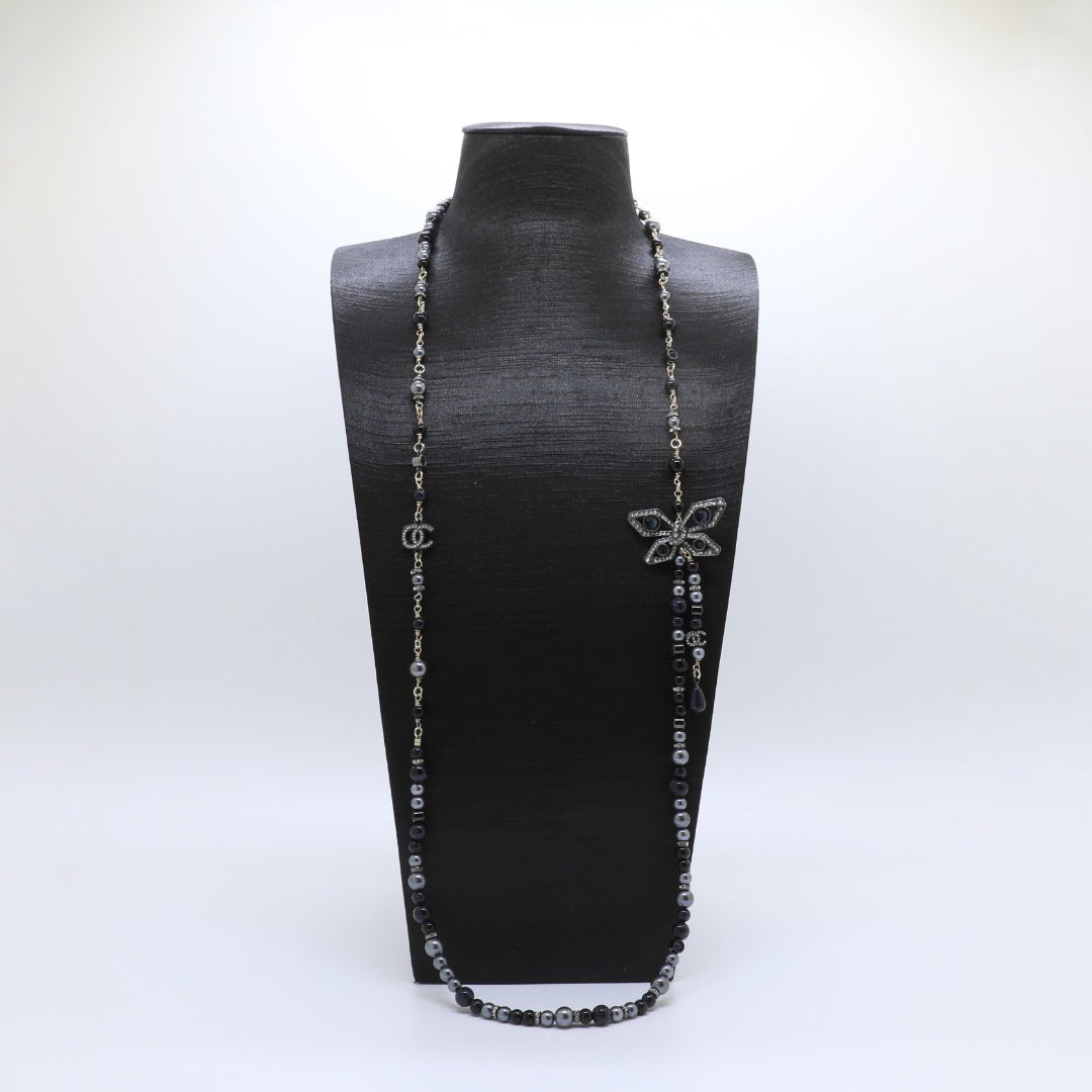 Vintage Gold Plated Brass Butterfly Necklace for Women