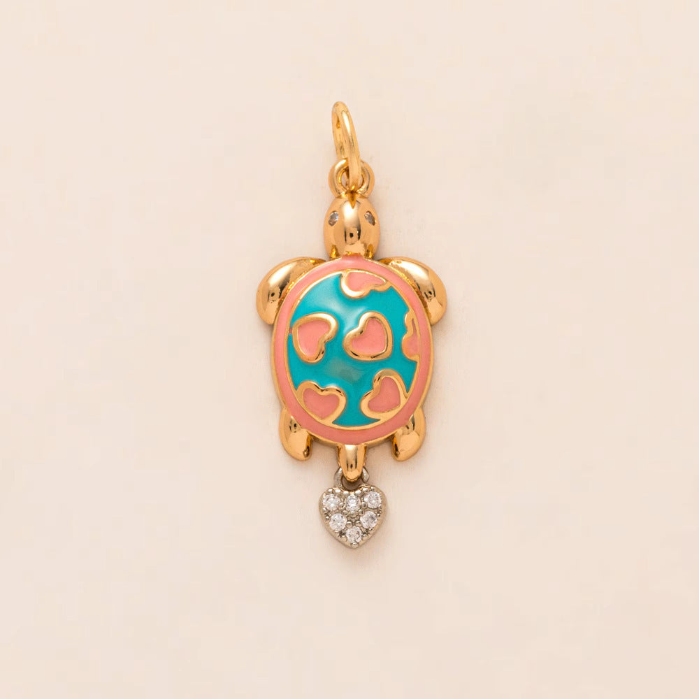 Minimalist Luxury 18K Gold Plated Brass Animal Pendant with Cubic Zirconia Charm Bar for Unisex