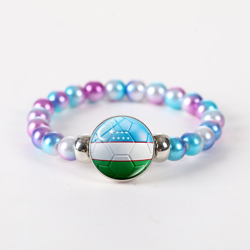 Bracciale unisex rotondo geometrico con perline di cristallo