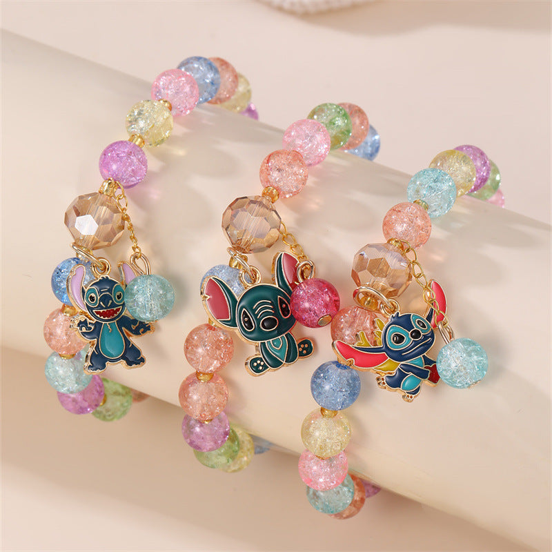 Bonita pulsera infantil para niñas con diseño de estrella hecha de plástico y resina con temática de la Princesa Anna