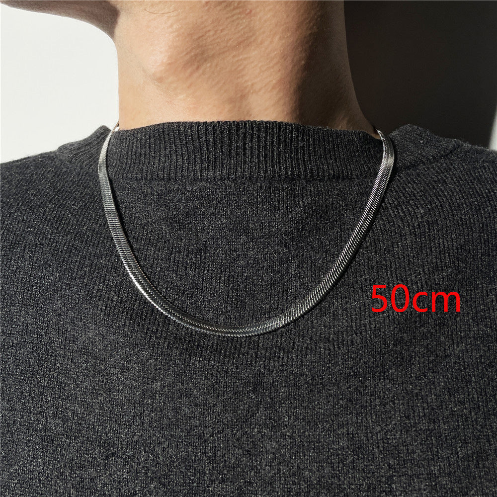 Hip-hop Minimalist Geometric Titanium Steel Curb Chain Necklace Unisex