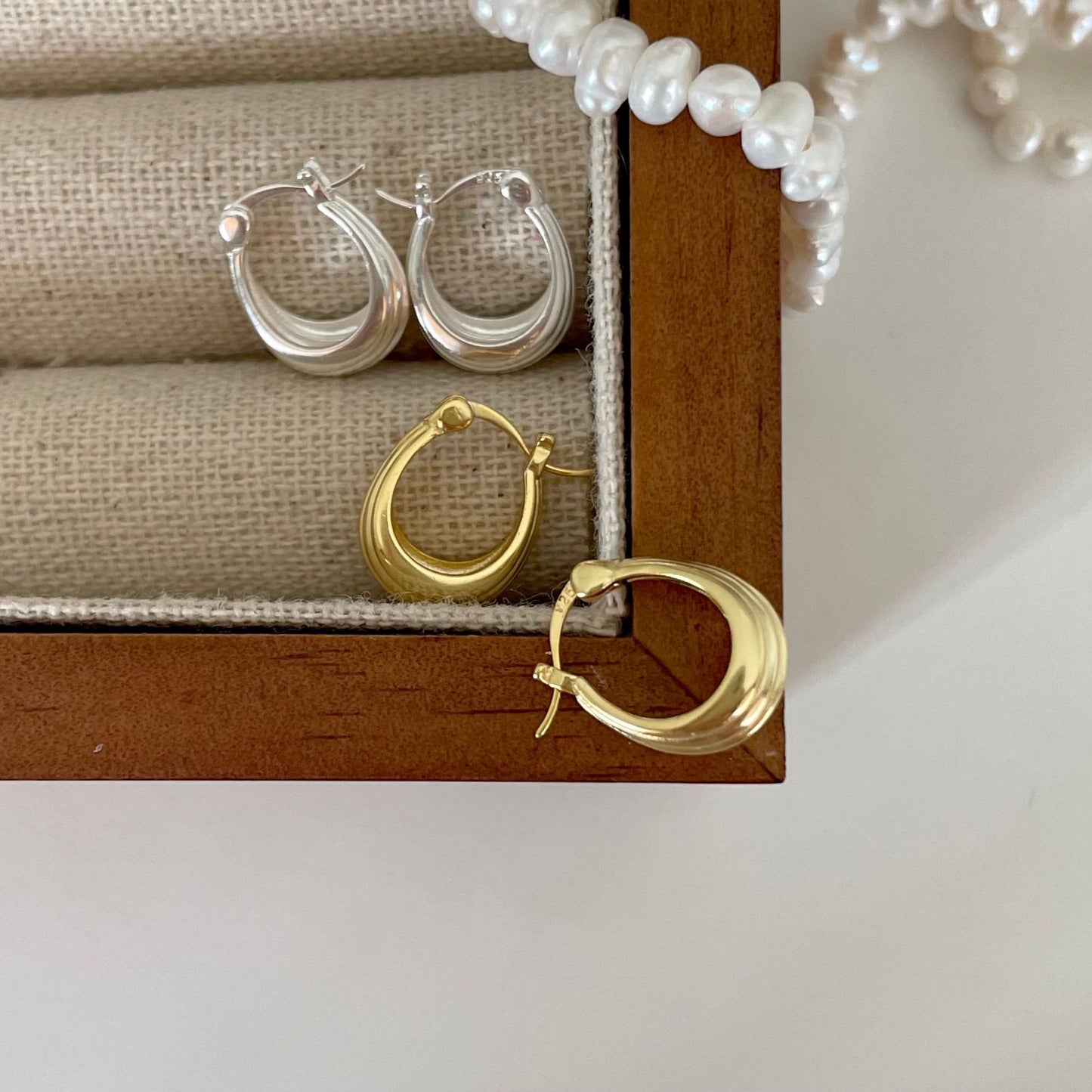 Orecchini a Cerchio Geometrici Tondi Minimalisti in Argento Sterling 925