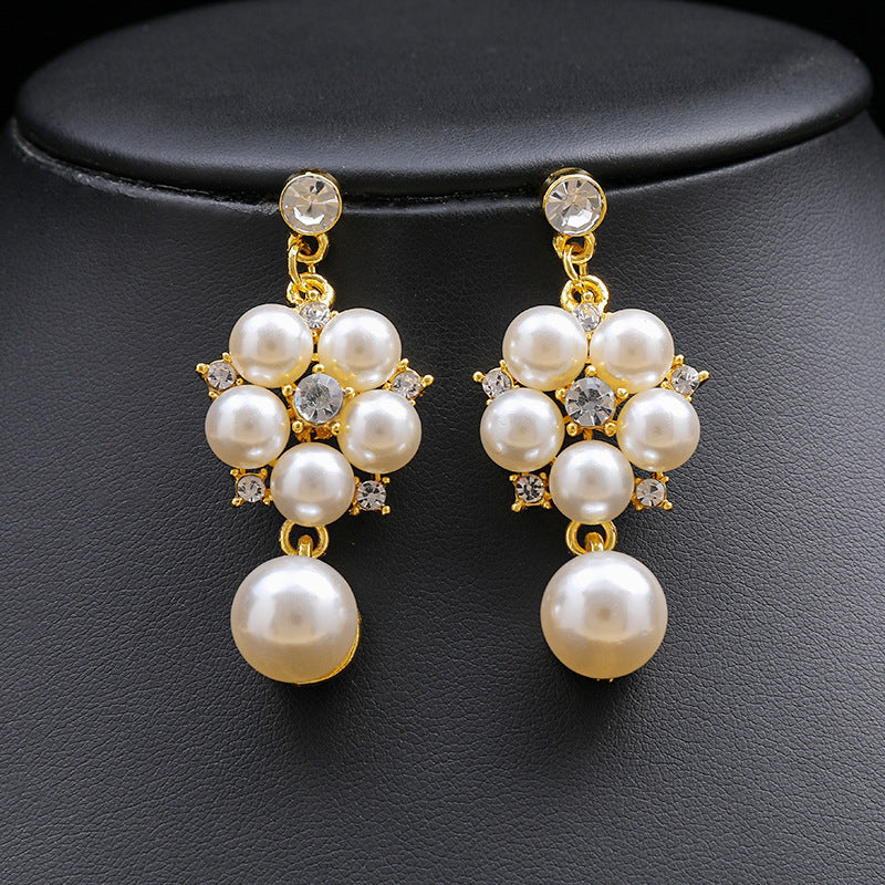 Set Collana e Orecchini da Donna Placcati in Lega con Fiori Vintage