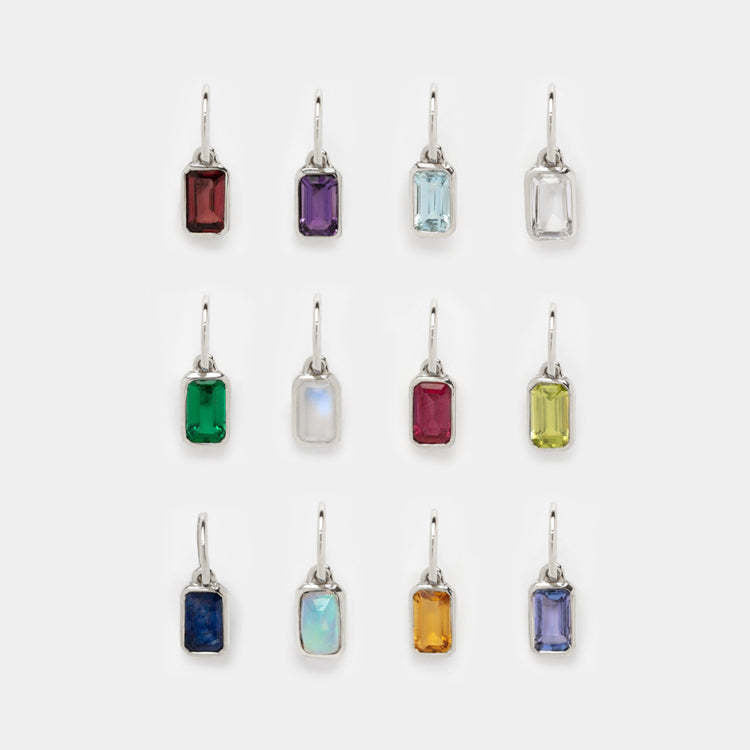 Minimalist Square Stainless Steel Pendant with Colorful Cubic Zirconia Plated Titanium Steel Charm Bar for Unisex
