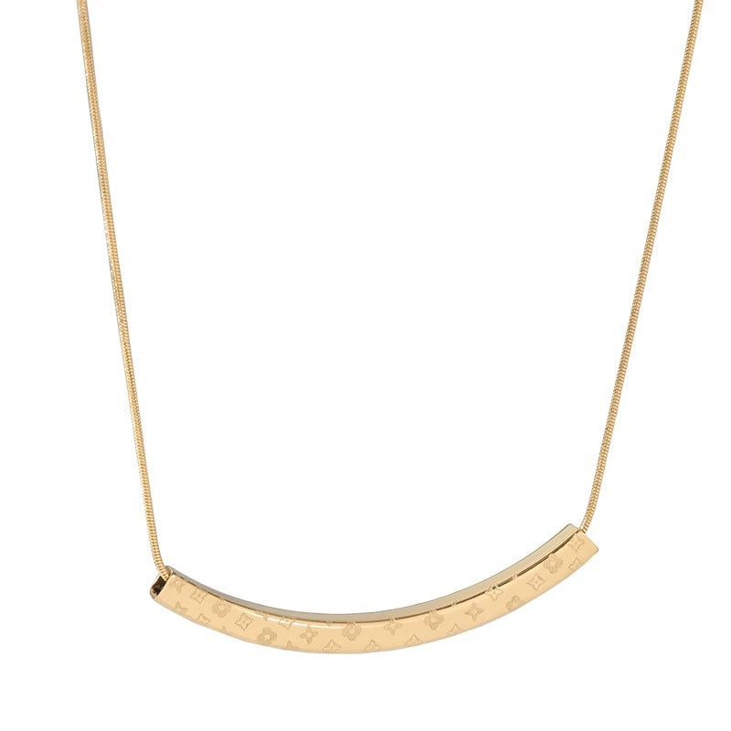 Minimalist U-Shape Titanium Steel Plated Necklace for Women