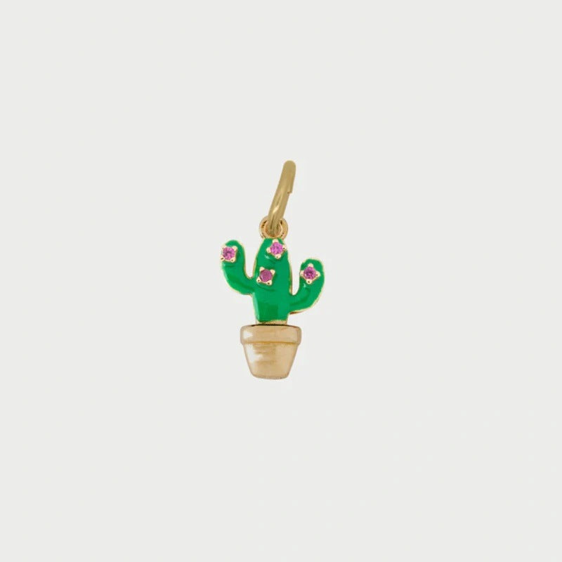 Vintage 18K Gold Plated Stainless Steel Geometric Animal Frog Mushroom Charm Bar for Women