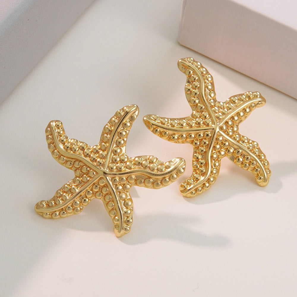 Minimalist Star Geometric Titanium Steel Plated Earrings