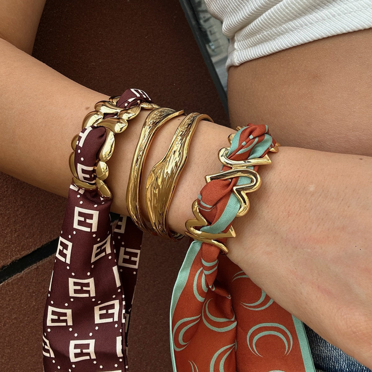 Fashion Minimalist Stainless Steel Plated Multi-Layer Irregular Heart Bracelet