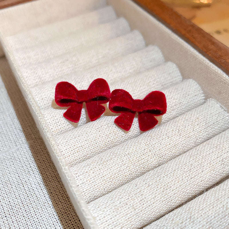 Elegant Geometric Dangle Stud Earrings for Women with Red Tassels, Alloy Base and Gold Plated Finish