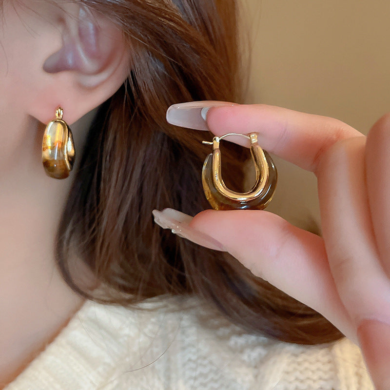 Orecchini a perno geometrici minimalisti in lega con placcatura in rodio da donna, gioielli per orecchie artistici di ispirazione vintage con perni in argento sterling 925