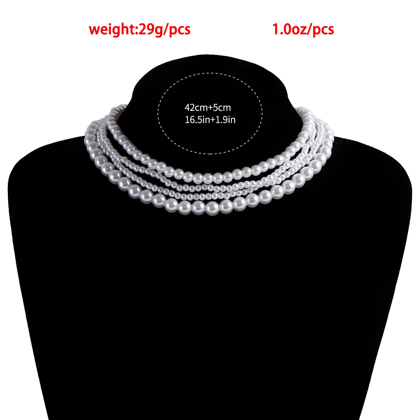 Fashionable Multi-Layer Woven Pearl Necklace for Women with Geometric Design and Plated Finish
