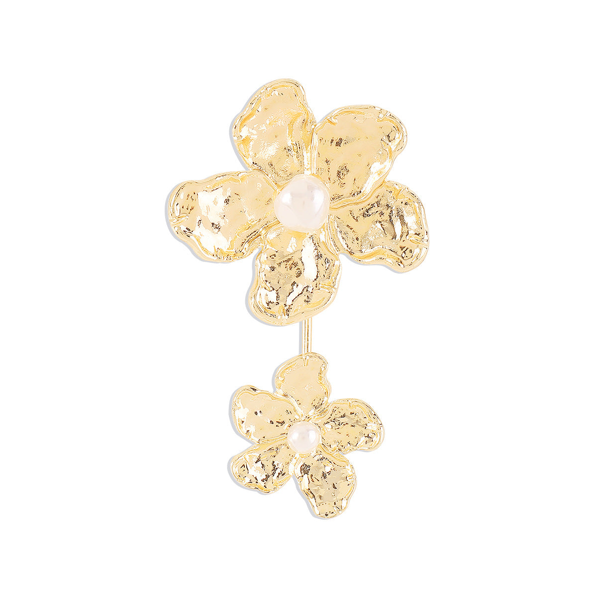Anello in lega floreale dolce e audace con perla sintetica e finitura placcata da donna