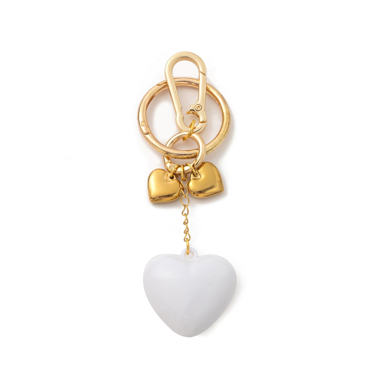 Minimalist Alloy Plated Heart Teardrop Charm Bar Bag Pendant Keychain with Fruit Elements