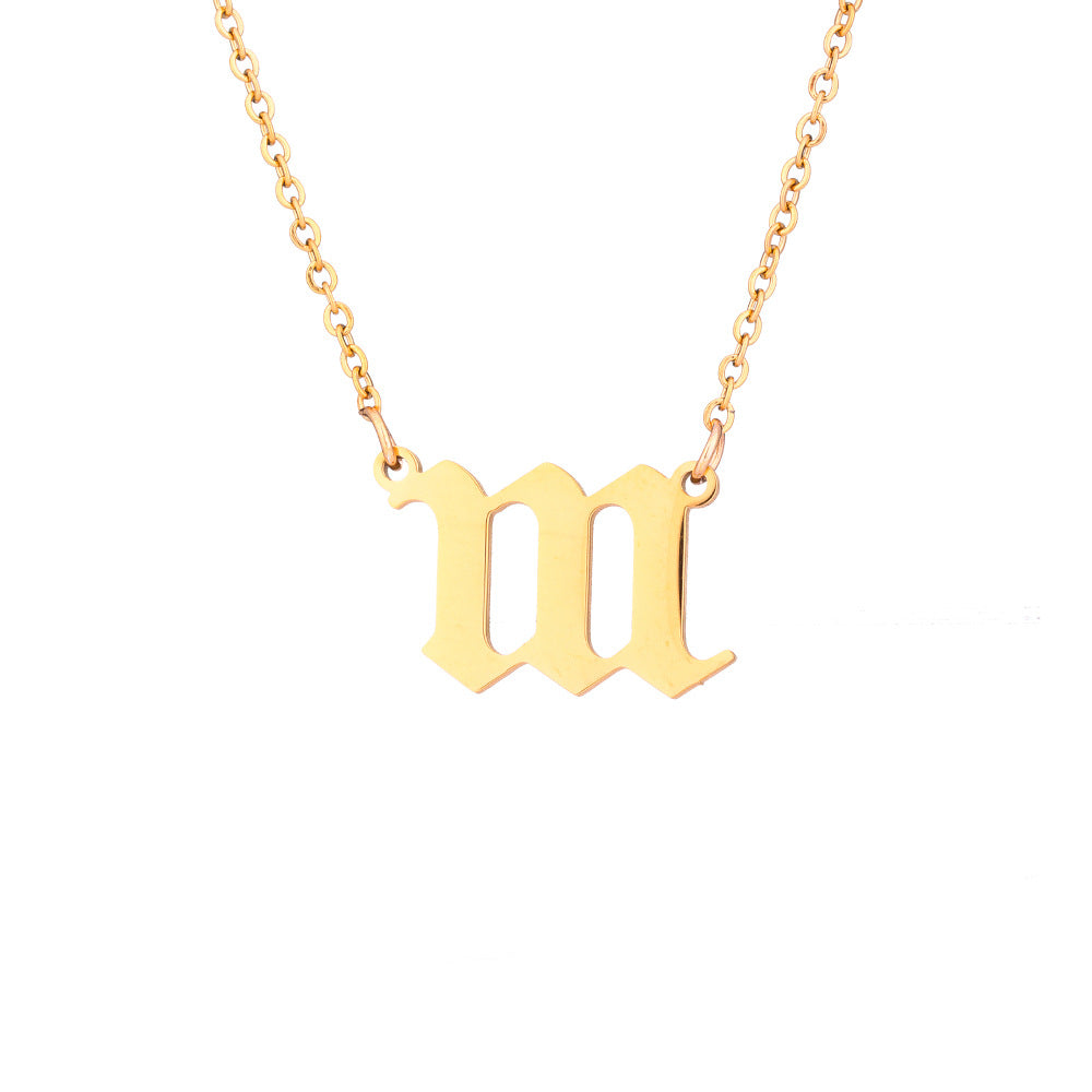 Collana con Ciondolo Numerico Geometrico in Acciaio Inossidabile Minimalista da Donna con Finitura Placcata e Catena a O