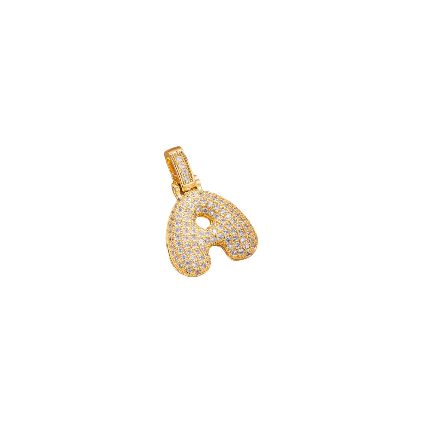 Minimalist Hip-hop Micro Inlaid Cubic Zirconia Letter Brass Pendant Necklace