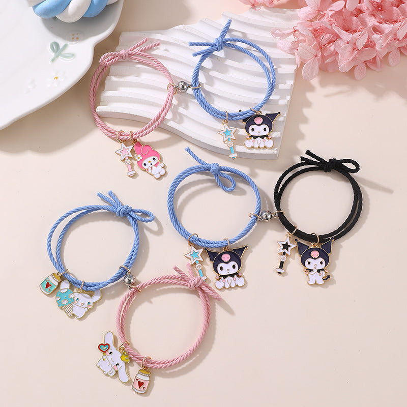 Set di braccialetti per bambini in resina fatti a mano con chiusura magnetica e design a forma di stella, regalo di compleanno per bambine