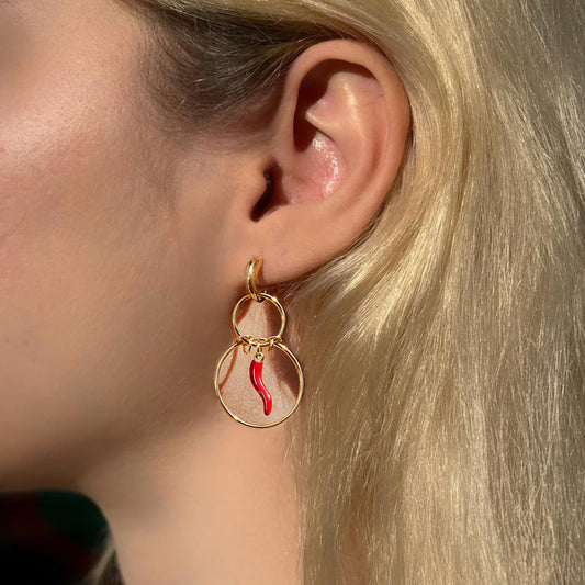 Minimalist Geometric Stainless Steel Enamel Hoop Earrings for Women, Hypoallergenic and Fade-Resistant