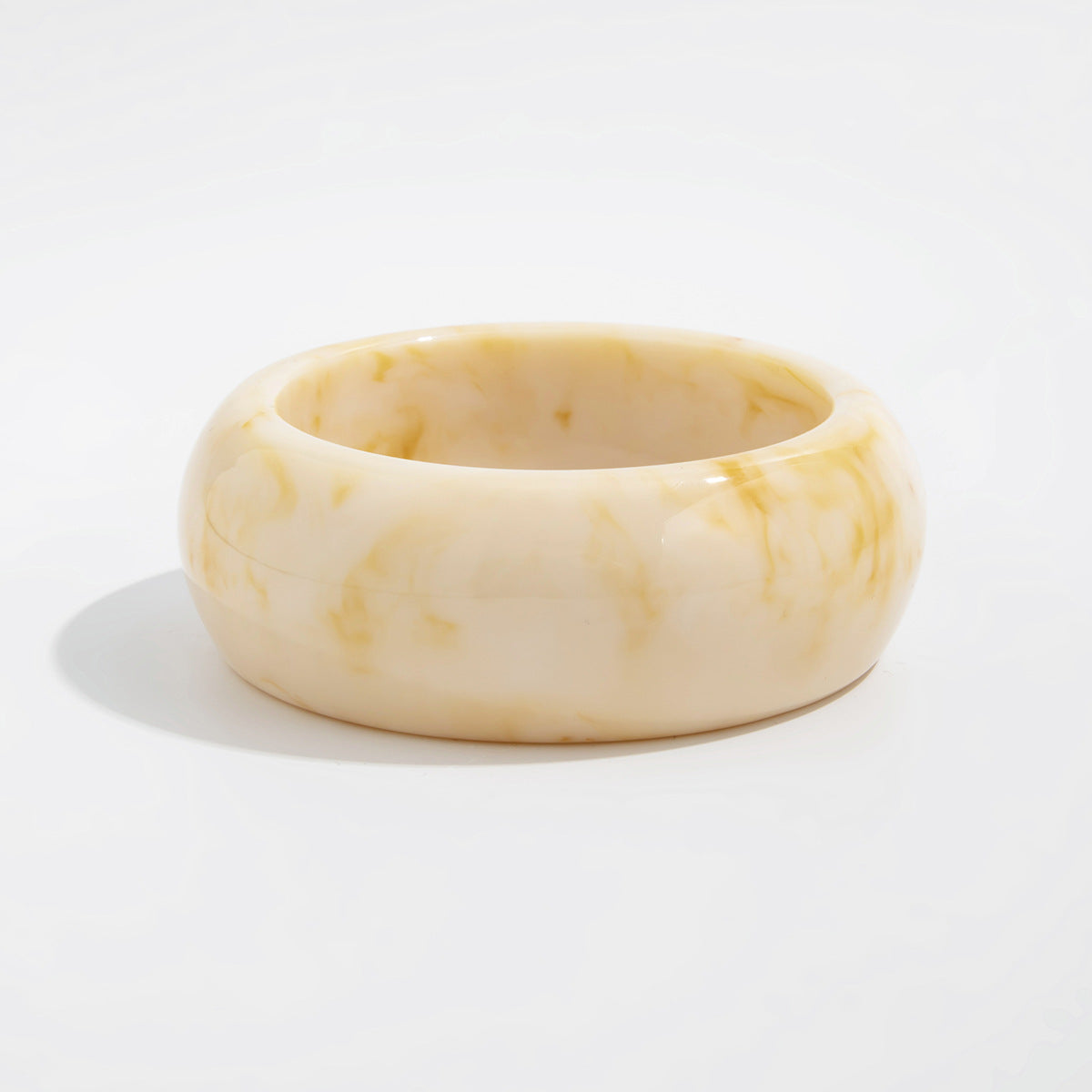 Vintage-Style Irregular Geometric Resin Cuff Bracelet for Women with Marbled Effect and Drip Resin Finish