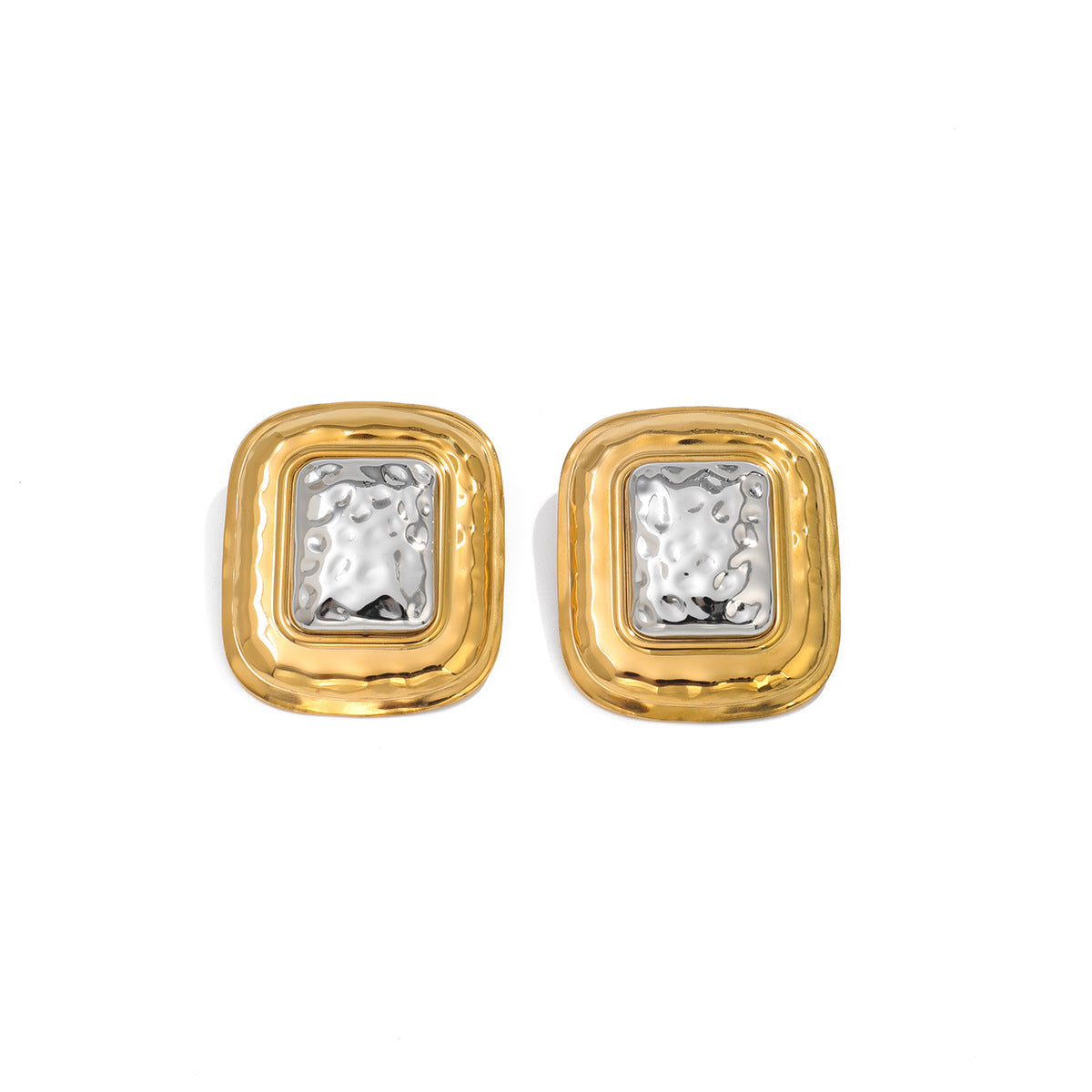 Exaggerated Square Stainless Steel PVD Earrings