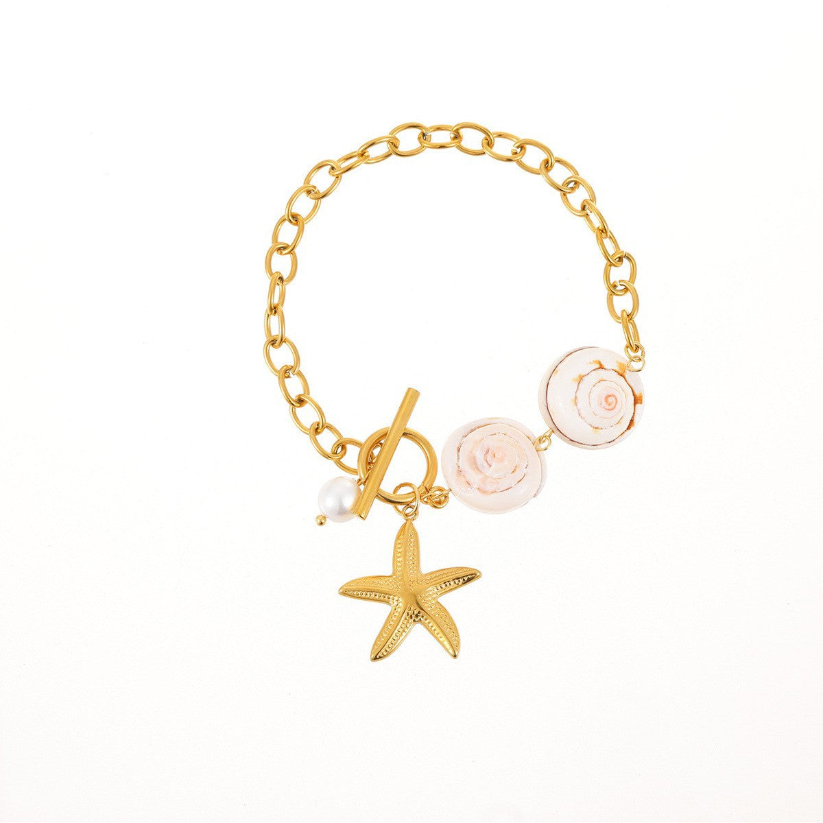 Minimalist Shell Design Stainless Steel Necklace for Women with Plated Finish and Natural Ocean-Inspired Aesthetic