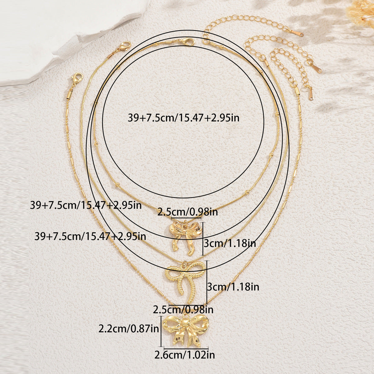 Minimalist Bow-Shaped Alloy Necklace with Plated Finish for Women, Adjustable Clavicle Chain Set