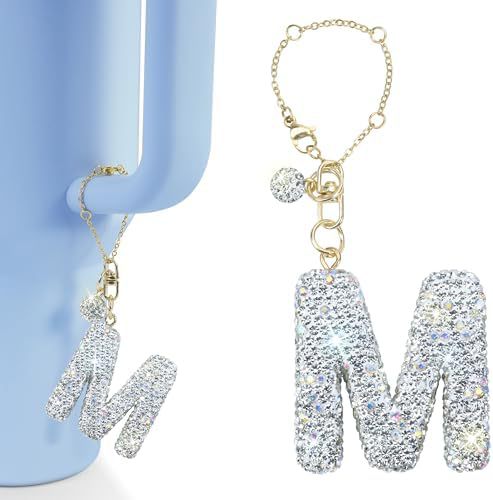 Rhinestone Inlaid Letter Resin Charm Bar