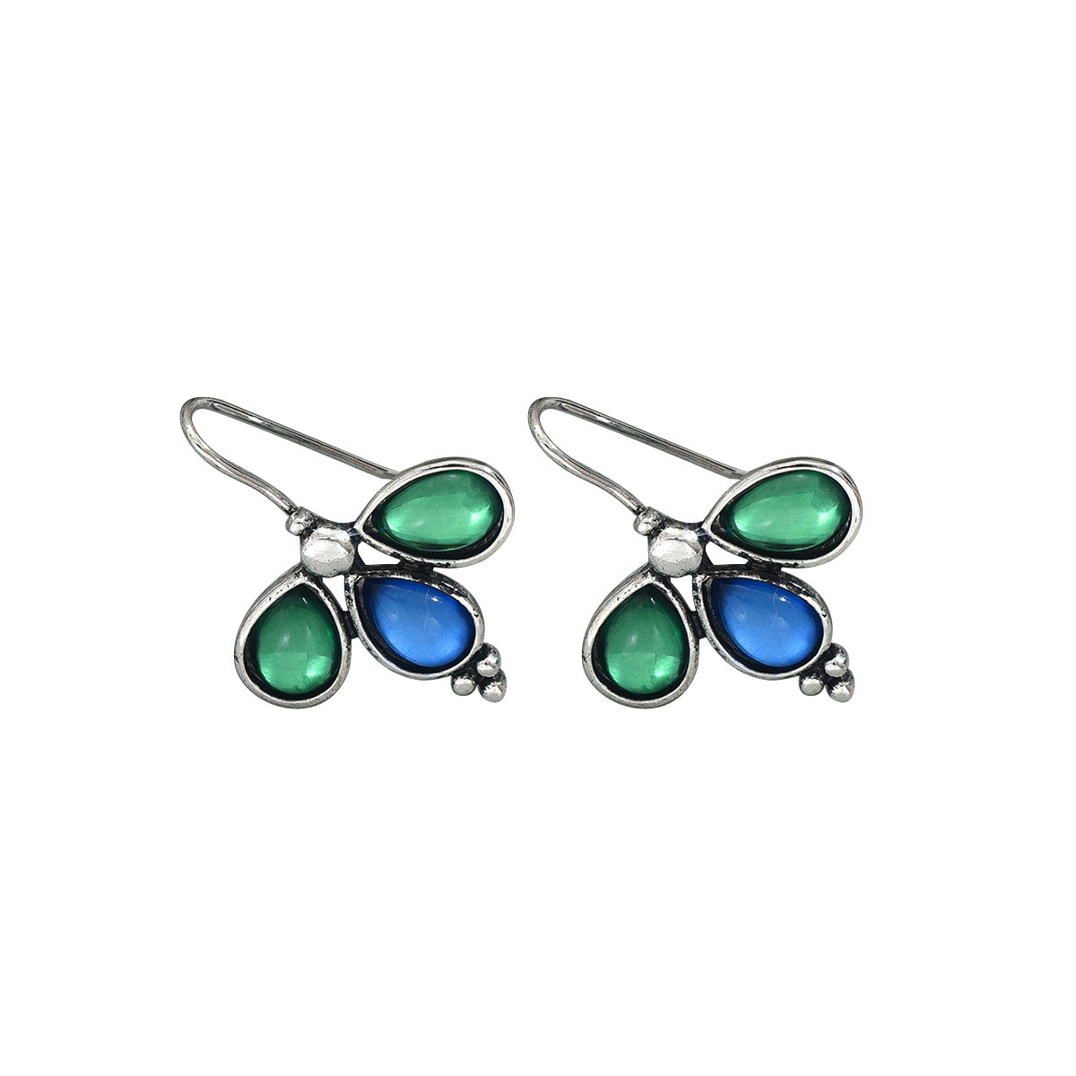 Pendientes de mujer de circonita geométrica vintage con elementos de diseño floral y circular