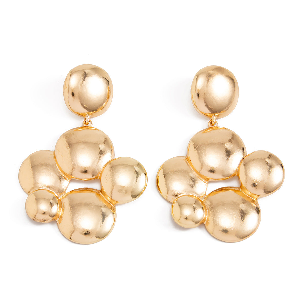 Minimalist Geometric Round Zinc Alloy Plated Earrings for Women