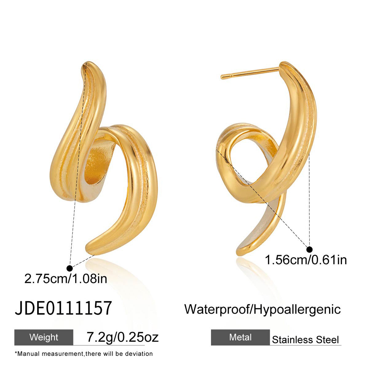 Minimalist Luxury Geometric Stainless Steel Plated Cubic Zirconia Earrings for Women