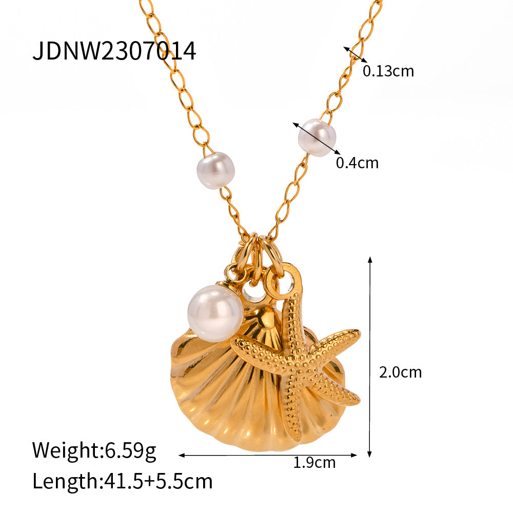 Minimalist Geometric Titanium Steel Pendant Stainless Steel Multi-layer Cable Chain Necklace for Women