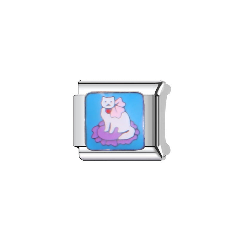 Sweet Cartoon Animal Stainless Steel Plated Charm Bar for Unisex