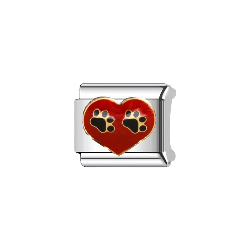 Sweet Streetwear Heart Stainless Steel Plated DIY Charm Bar Bracelet Accessories Unisex