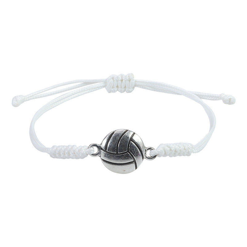 Unisex Geometric Alloy Sports Ball Woven Bracelet