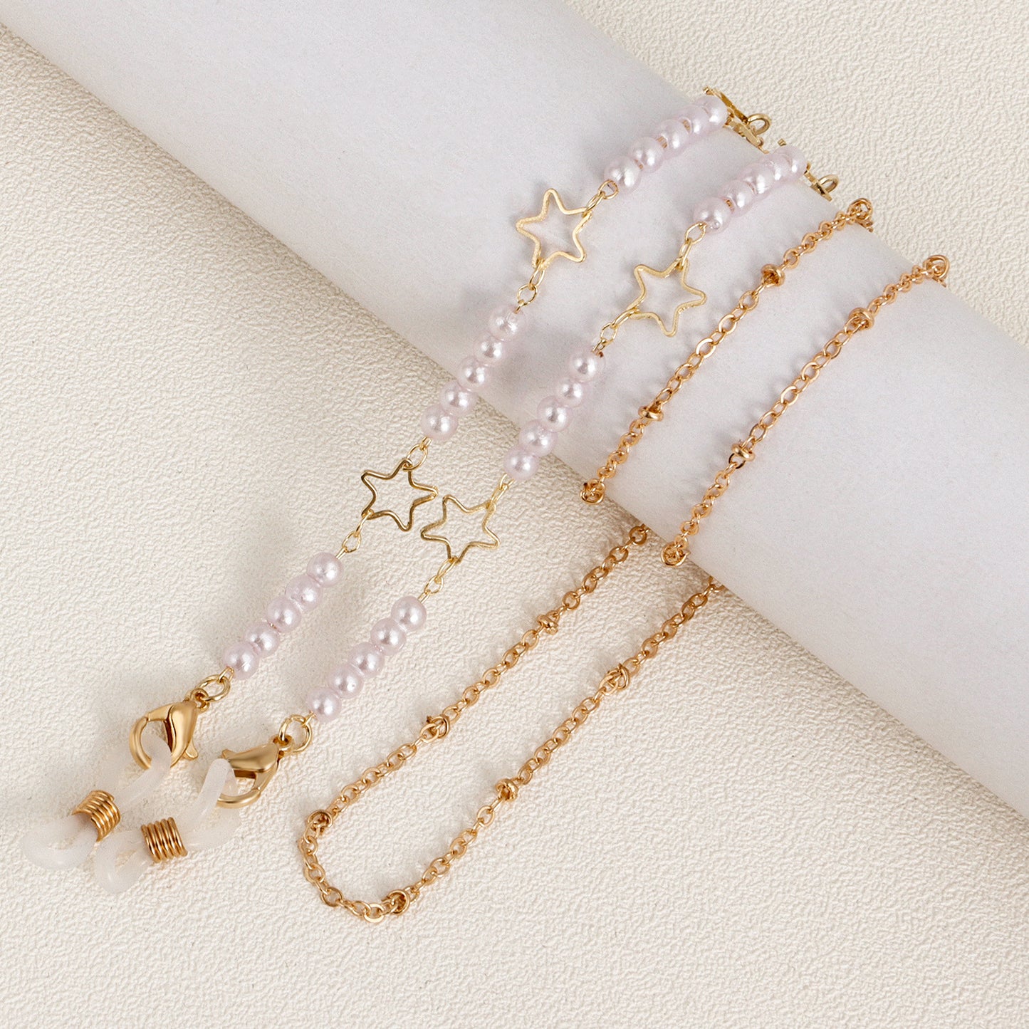 Streetwear Hollow Star Ball Chain Mask Holder for Women