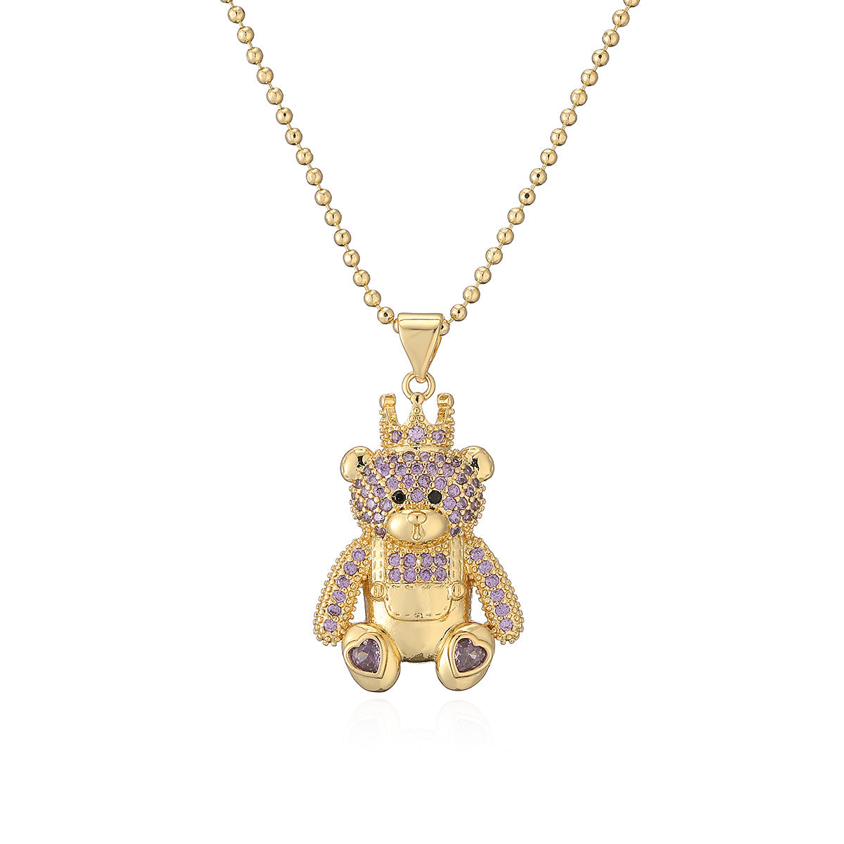 Minimalist Geometric Leopard Head Pendant Necklace for Women with Full Zircon Inlay on Brass Chain