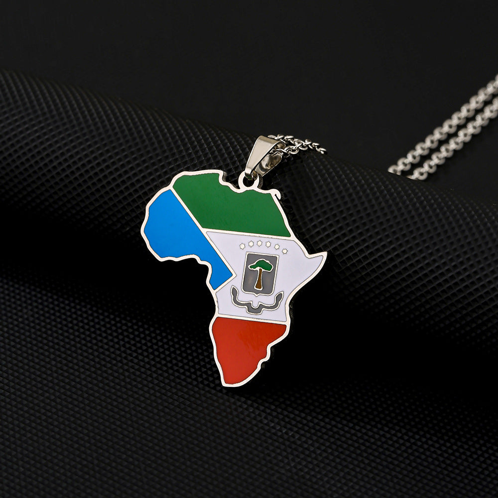 Collana Pendente Geometrica Minimalista in Acciaio Inossidabile Smaltato con Catena a O Unisex