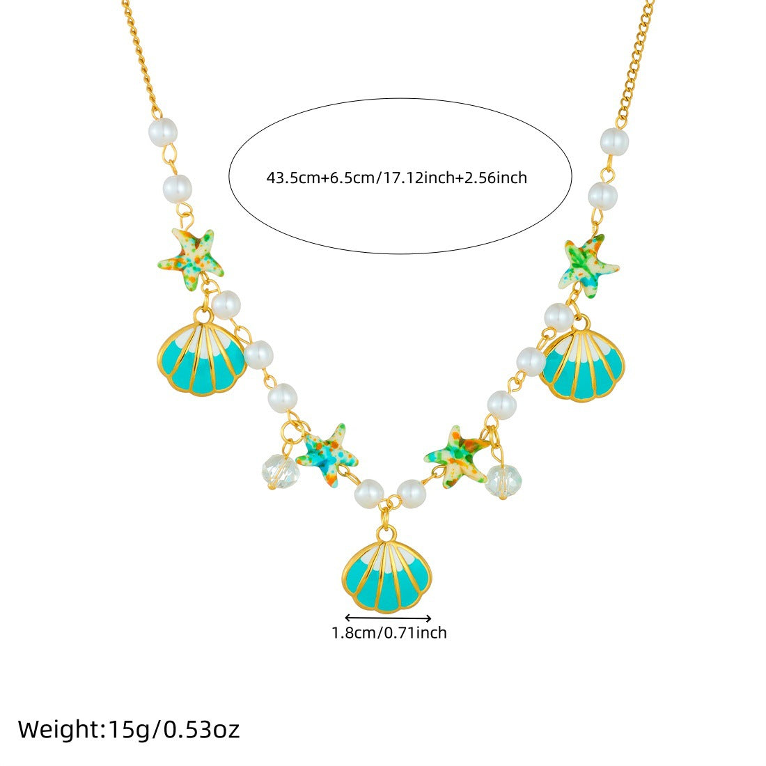 Sweet Starfish Stainless Steel Plated Ball Chain Necklace for Women