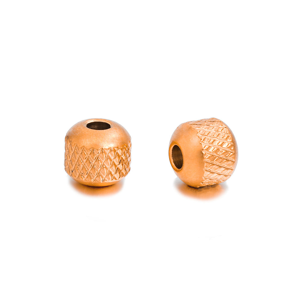 Minimalist Stainless Steel Titanium Steel Plated Pineapple Beads Charm Bar DIY Jewelry Accessories