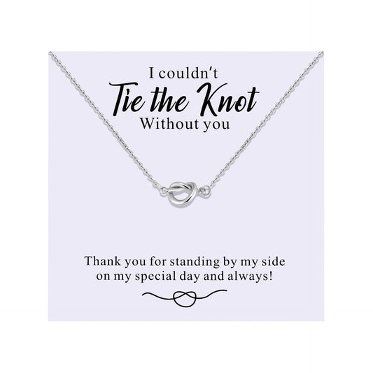 Elegant Heart Knot Stainless Steel Plated Pendant Necklace for Women