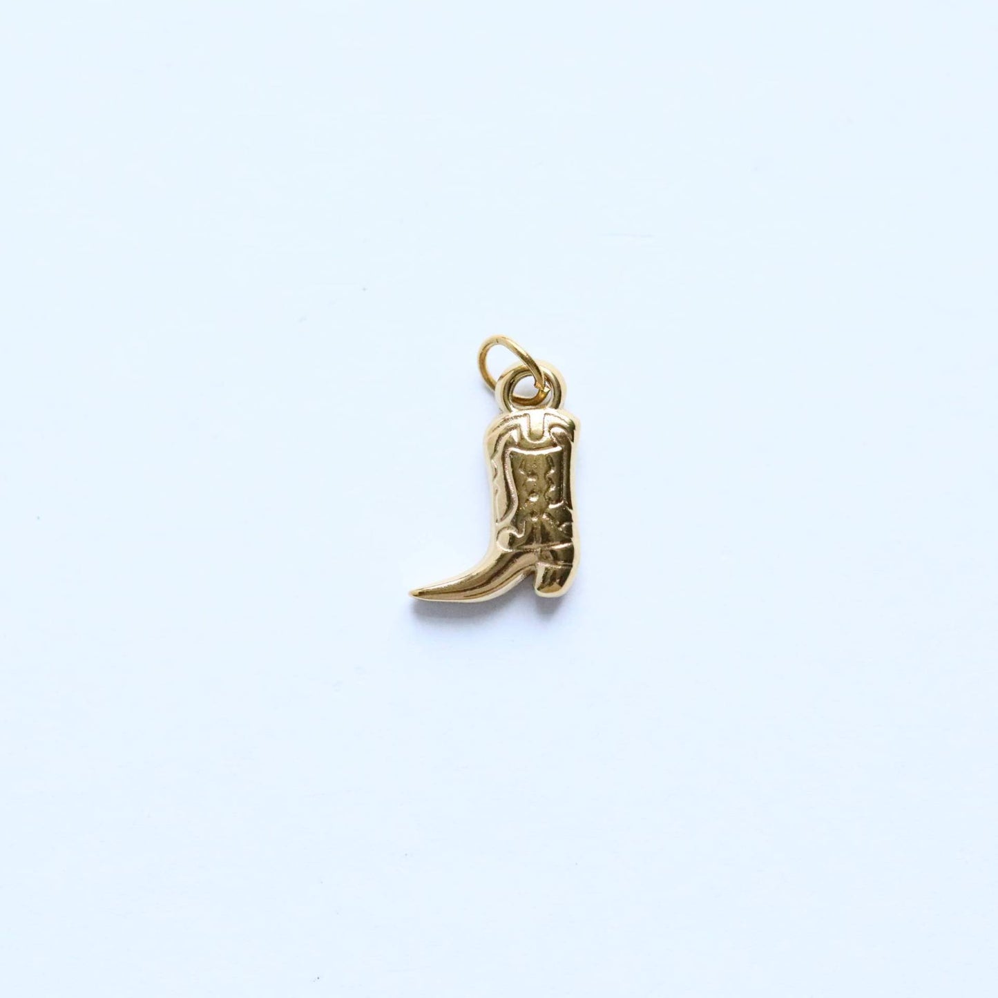 Vintage 18K Gold Plated Stainless Steel Western Cowboy Pendant Charm Bar for Women