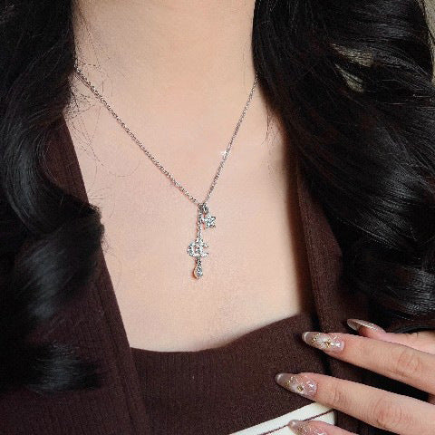 Sweet Gold Plated Brass Star Letter Teardrop Necklace for Women