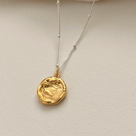 Minimalist Geometric Saturn Pendant Necklace in 925 Sterling Silver