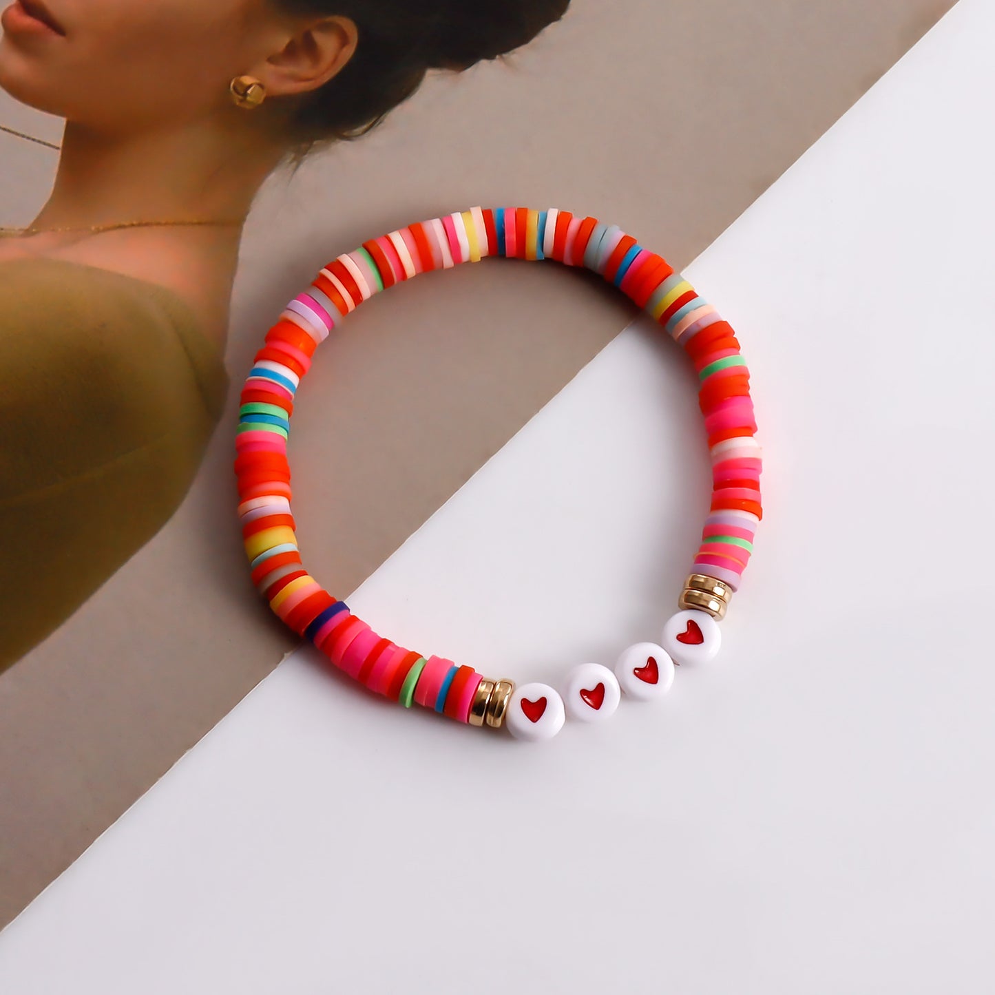 Geometric Style Gold-Plated Imitation Pearl Bracelet Set for Women with Round Accents