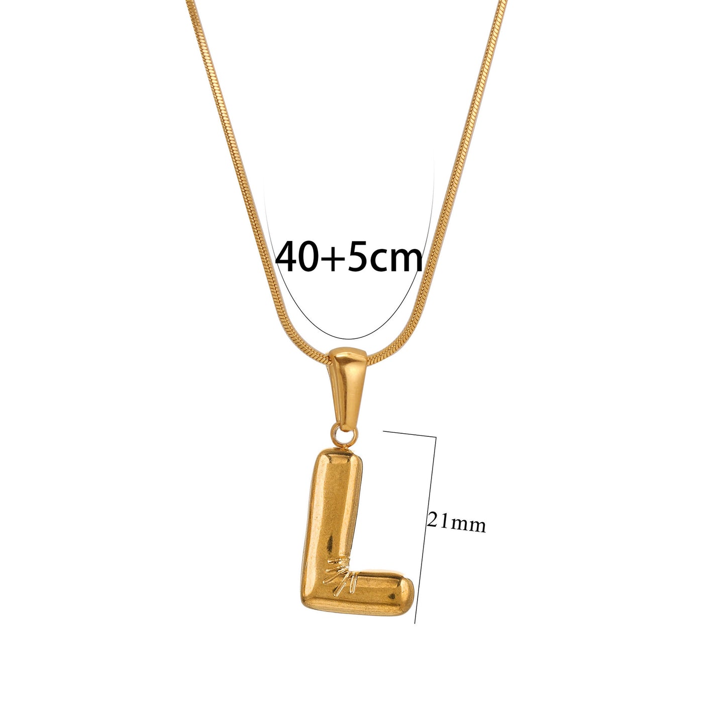 Collana con Pendente Rotondo Minimalista con Lettera per Donna e Uomo Acciaio Inossidabile con Placcatura in Oro 18K Design Geometrico Lucidato Ispirato ai Palloncini
