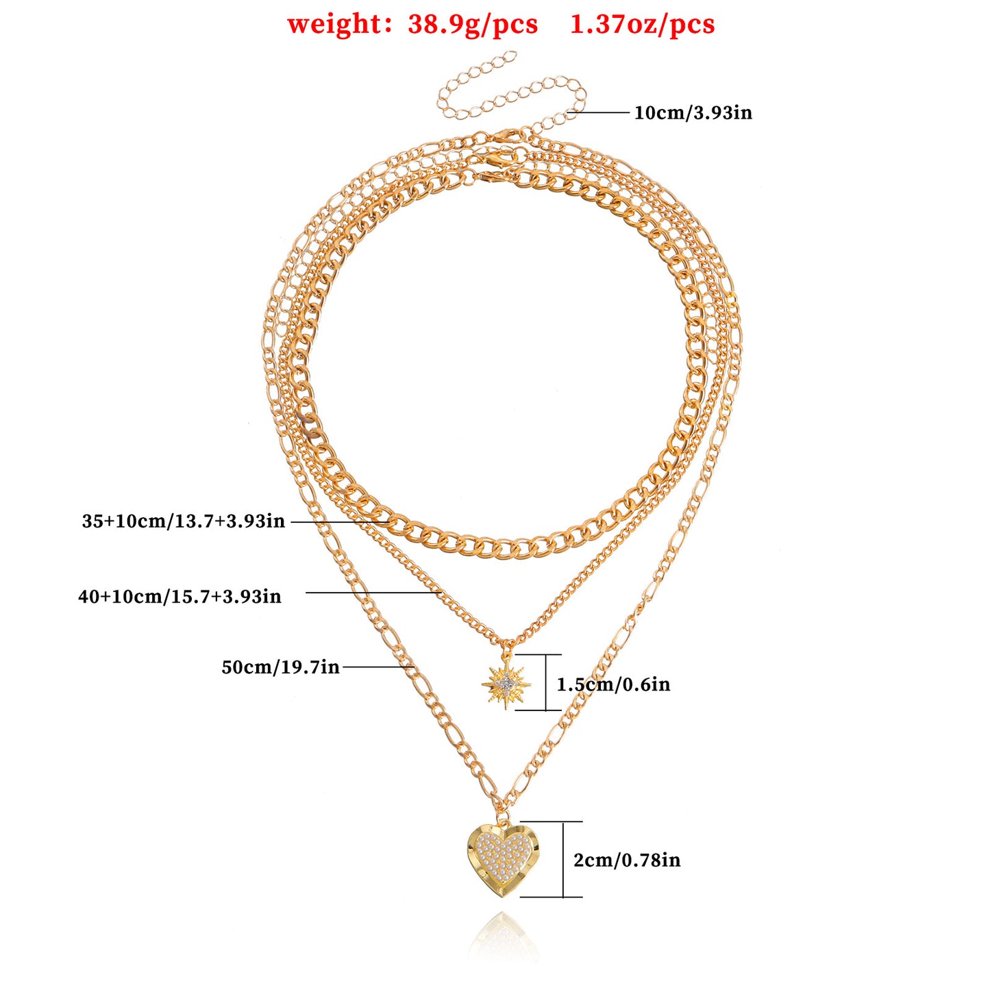 Punk Style Heart-Shaped Alloy Pendant Necklace for Women with Plated Finish and Clavicle Chain