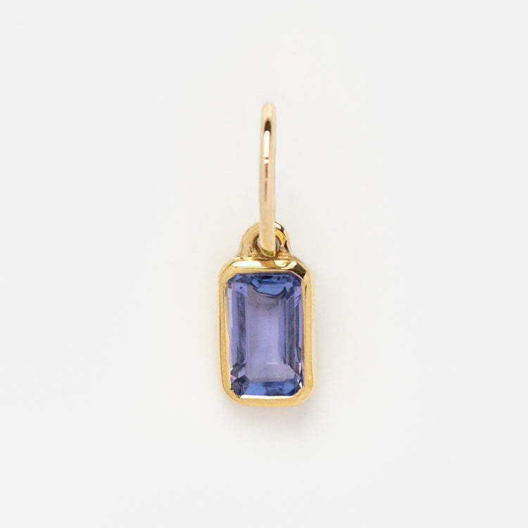 Minimalist Square Brass Pendant with Cubic Zirconia Inlay DIY Charm Bar for Women