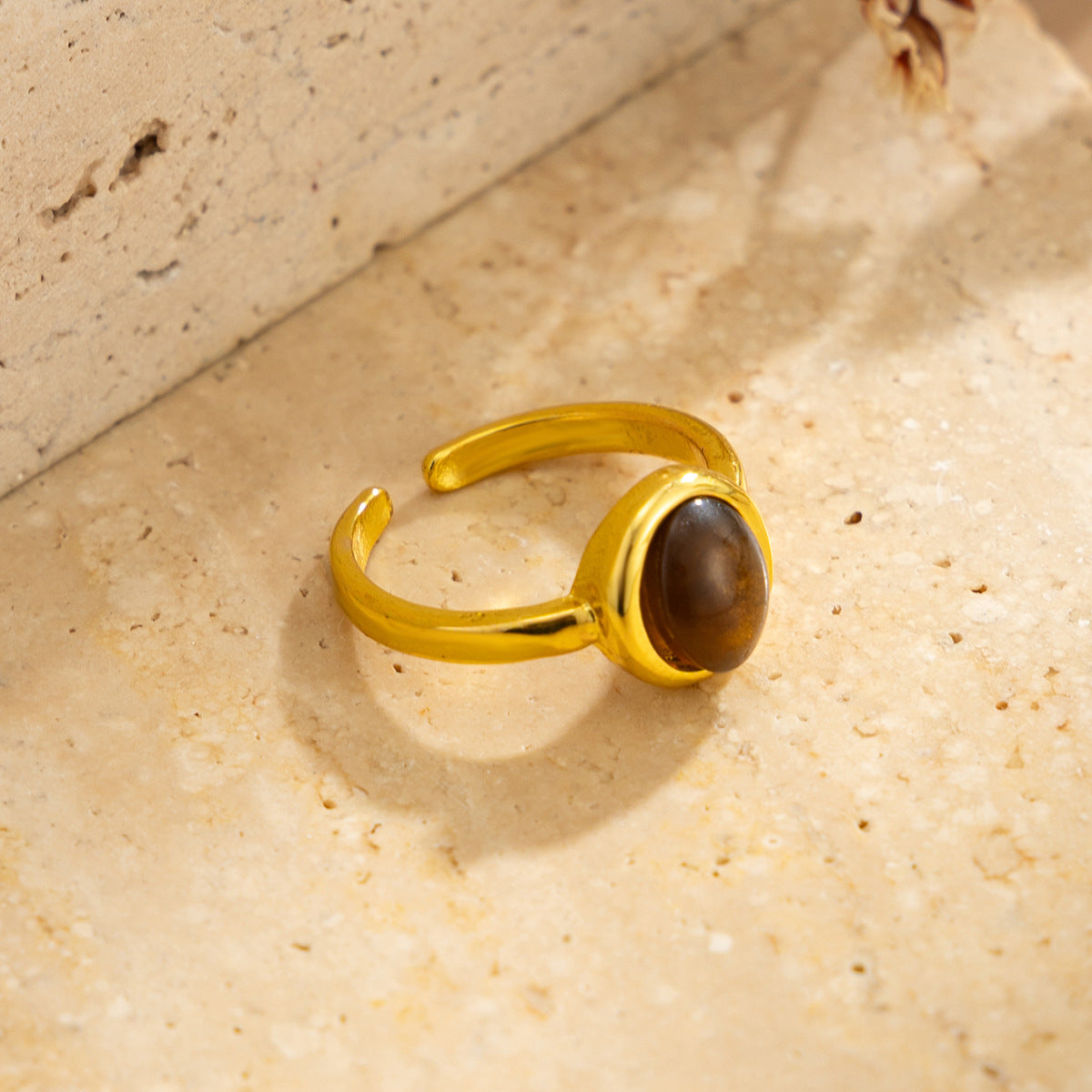 Vintage Geometric Alloy Open Toe Ring with Gemstone Inlay for Women