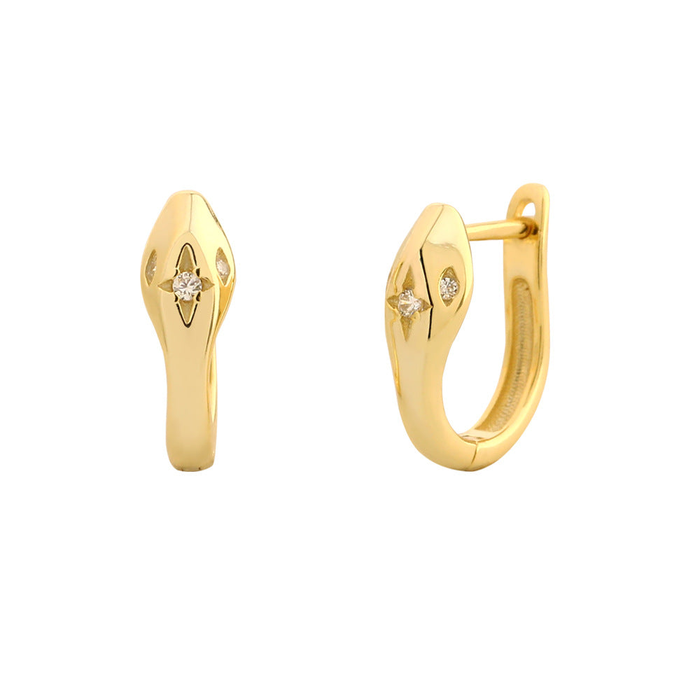Pendientes minimalistas de plata de ley S925 con forma de estrella y detalles de circonitas para mujer